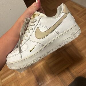 White & Gold Nike Air Force 1